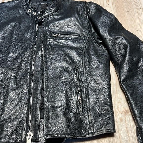Fieldsheer Black Leather Motto Jacket - Picture 2 of 15